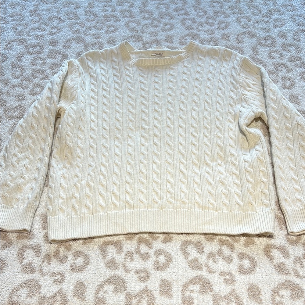 Brandy Melville Cream Cable Knit Sweater. One Size. Great Condition.